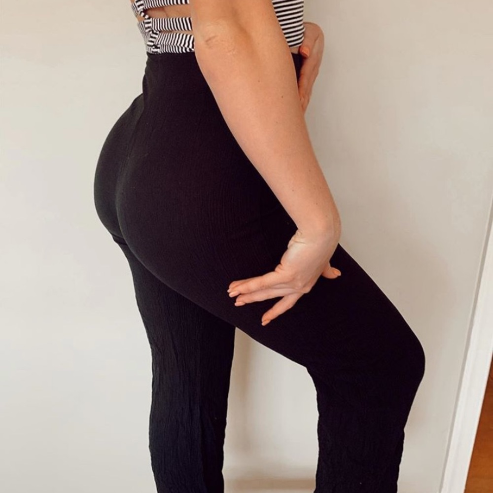 super high rise black pants